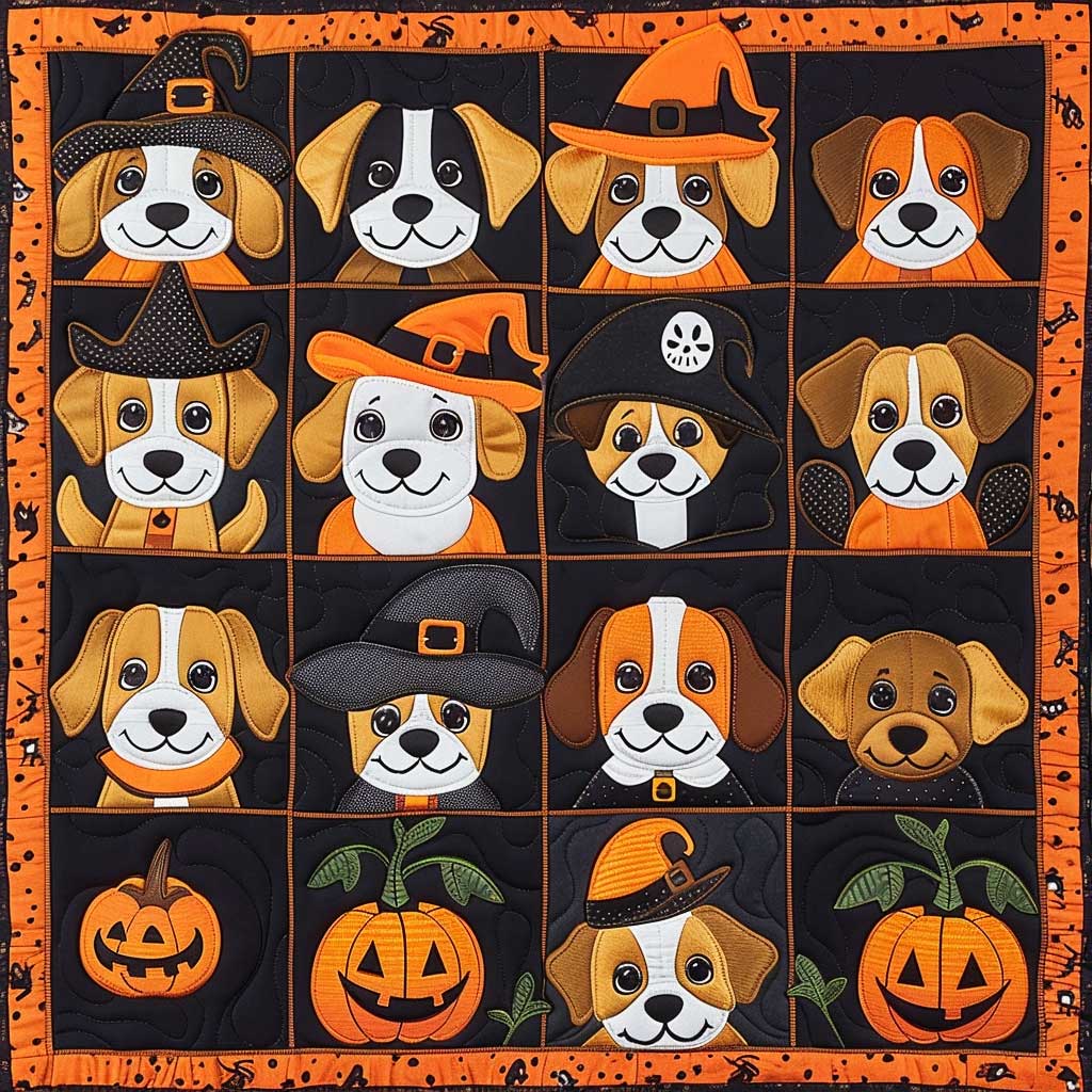 Witch Beagles Love Halloween XR1908015CL Quilt Blanket
