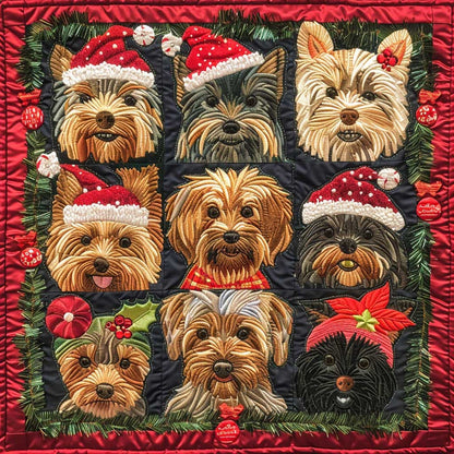 Yorkshire Terriers Love Christmas XR1508026CL Quilt Blanket